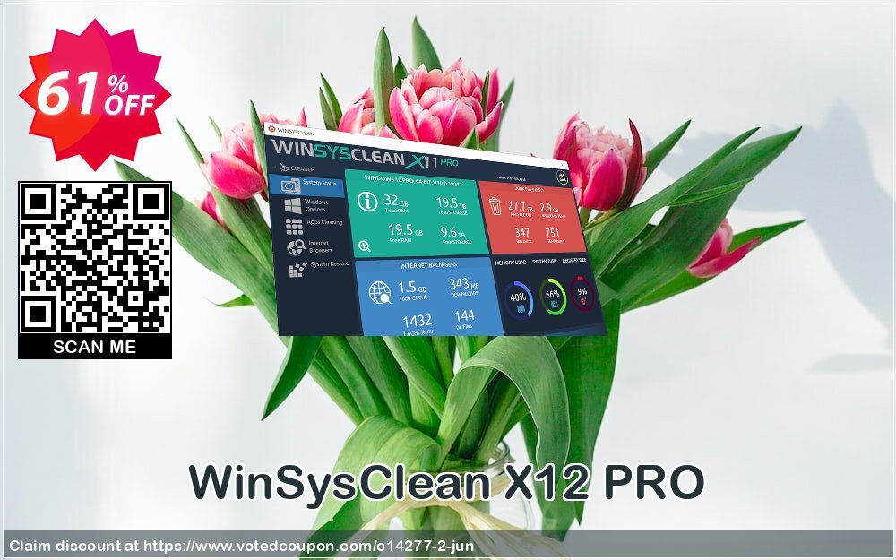 WinSysClean X12 PRO Coupon, discount 59% OFF WinSysClean X12 PRO, verified. Promotion: Super offer code of WinSysClean X12 PRO, tested & approved