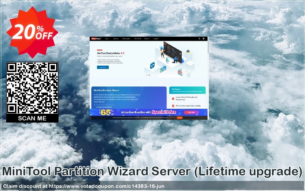 MiniTool Partition Wizard Server, Lifetime upgrade  Coupon, discount 20% off. Promotion: 