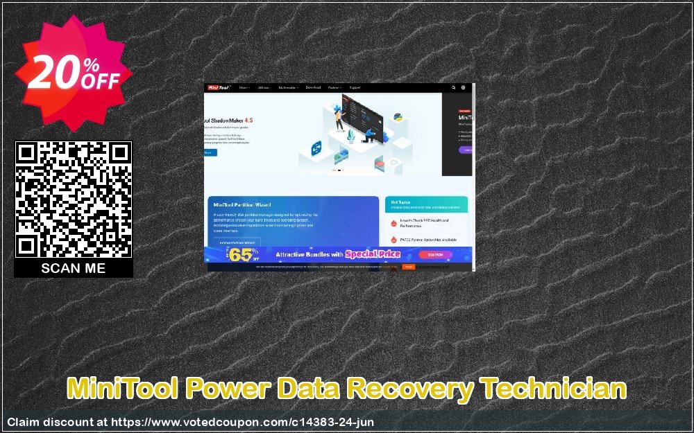 MiniTool Power Data Recovery Technician Coupon, discount 20% off. Promotion: 25% off of any product