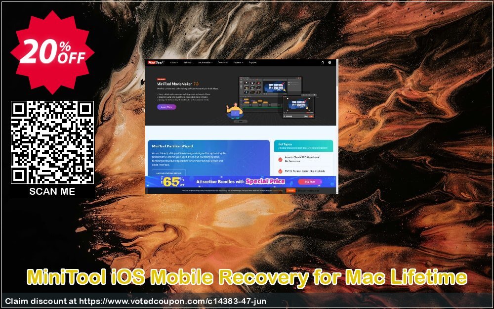 MiniTool iOS Mobile Recovery for MAC Lifetime Coupon, discount 20% off. Promotion: 