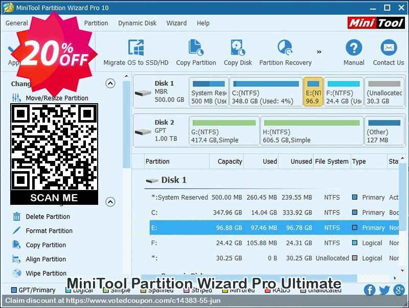 MiniTool Partition Wizard Pro Ultimate Coupon, discount 25% Off for All AFF Products. Promotion: 
