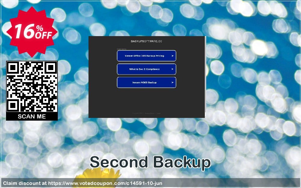 Second Backup Coupon, discount EasierSoft discount (14591). Promotion: EasierSoft discount offer (14591)
