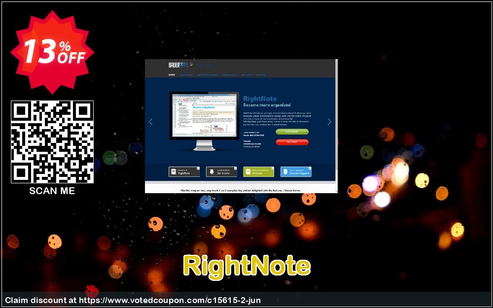 RightNote Coupon, discount 25% discount. Promotion: BauerApps RightNote discount coupon