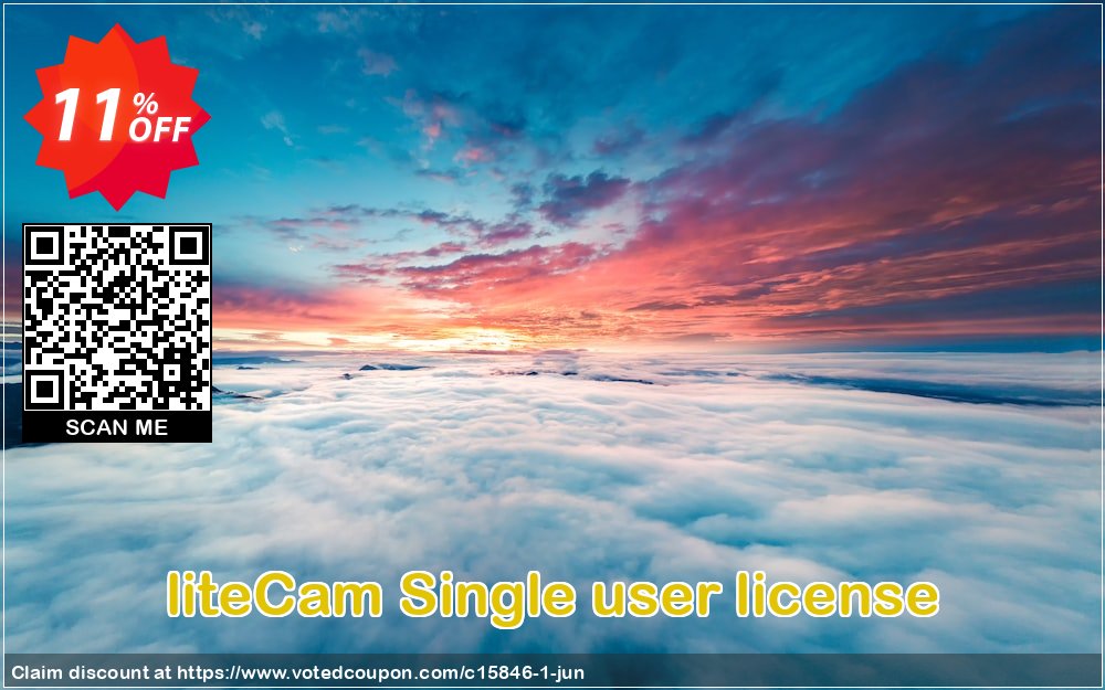 liteCam Single user Plan Coupon, discount liteCam discount codes (15846). Promotion: 