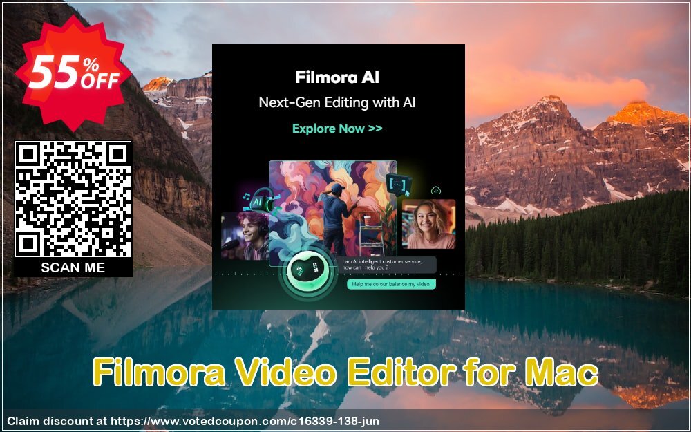 Filmora Video Editor for MAC Coupon, discount 55% OFF Filmora Video Editor for Mac, verified. Promotion: Fearsome promotions code of Filmora Video Editor for Mac, tested & approved