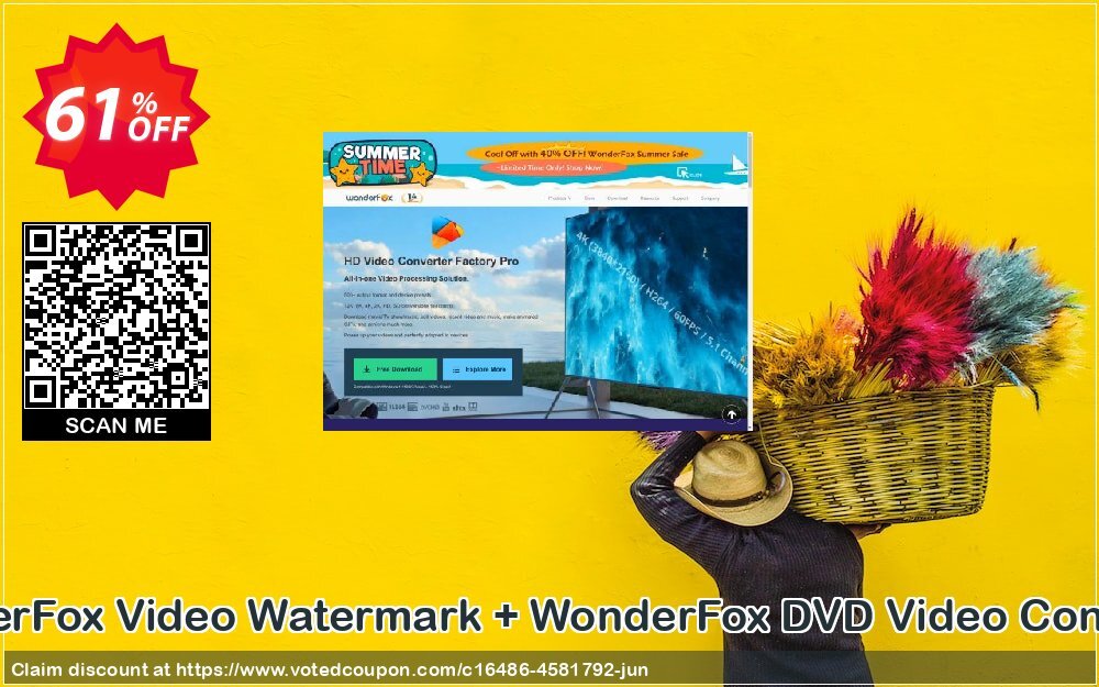 WonderFox Video Watermark + WonderFox DVD Video Converter Coupon, discount WonderFox Video Watermark + WonderFox DVD Video Converter Family Pack marvelous sales code 2024. Promotion: marvelous sales code of WonderFox Video Watermark + WonderFox DVD Video Converter Family Pack 2024
