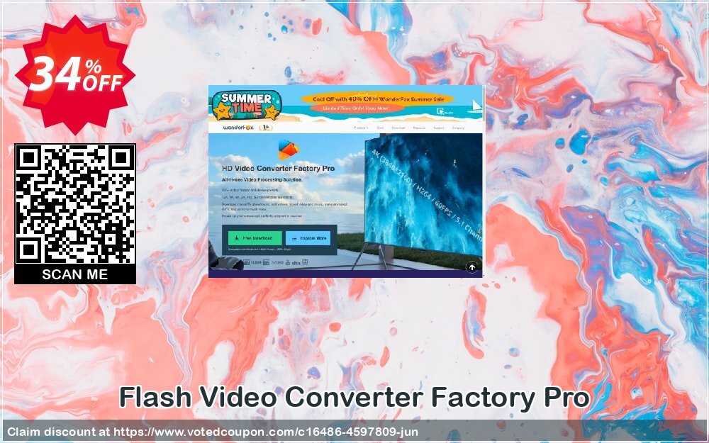 Flash Video Converter Factory Pro Coupon, discount Flash Video Converter Factory Pro special deals code 2024. Promotion: special deals code of Flash Video Converter Factory Pro 2024