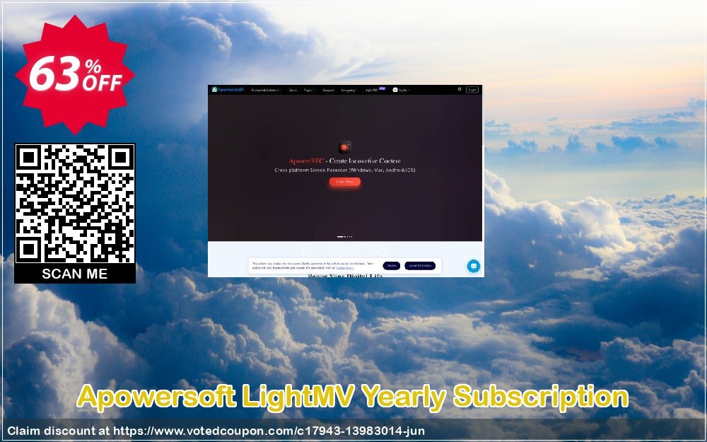 Apowersoft LightMV Yearly Subscription Coupon, discount LightMV Yearly Subscription formidable promotions code 2024. Promotion: formidable promotions code of LightMV Yearly Subscription 2024