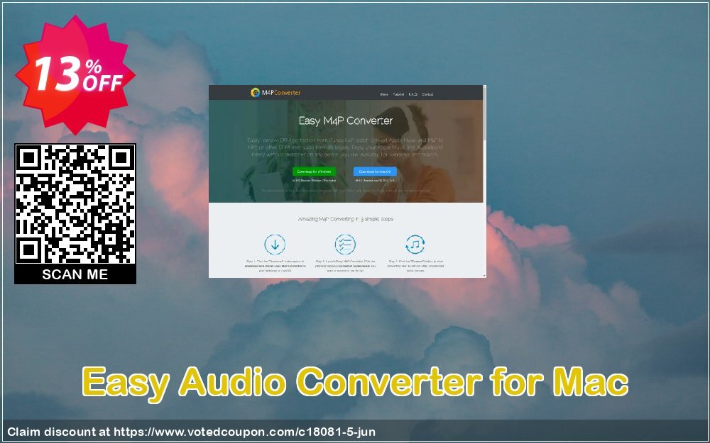 Easy Audio Converter for MAC Coupon, discount Audio Converter Pro, M4P Converter, M4P to MP3 coupon (18081. Promotion: Audio Converter discount (18081)