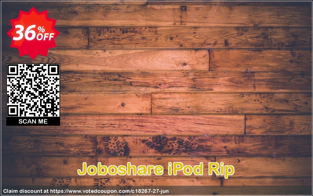 Joboshare iPod Rip Coupon, discount Joboshare coupon discount (18267). Promotion: discount coupon for all