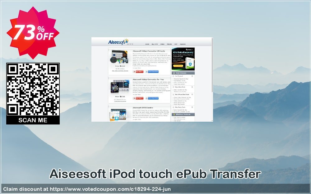 Aiseesoft iPod touch ePub Transfer Coupon, discount 40% Aiseesoft. Promotion: 