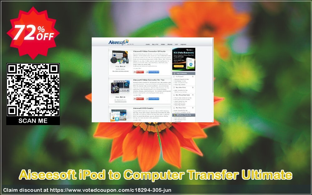 Aiseesoft iPod to Computer Transfer Ultimate Coupon, discount 40% Aiseesoft. Promotion: 