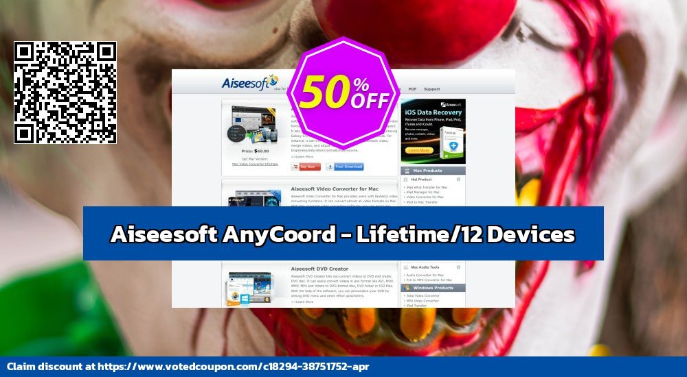 Aiseesoft AnyCoord - Lifetime/12 Devices voted-on promotion codes