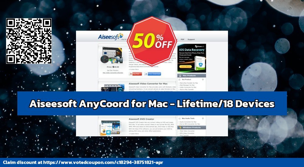 Aiseesoft AnyCoord for MAC - Lifetime/18 Devices Coupon Code Jun 2024, 51% OFF - VotedCoupon