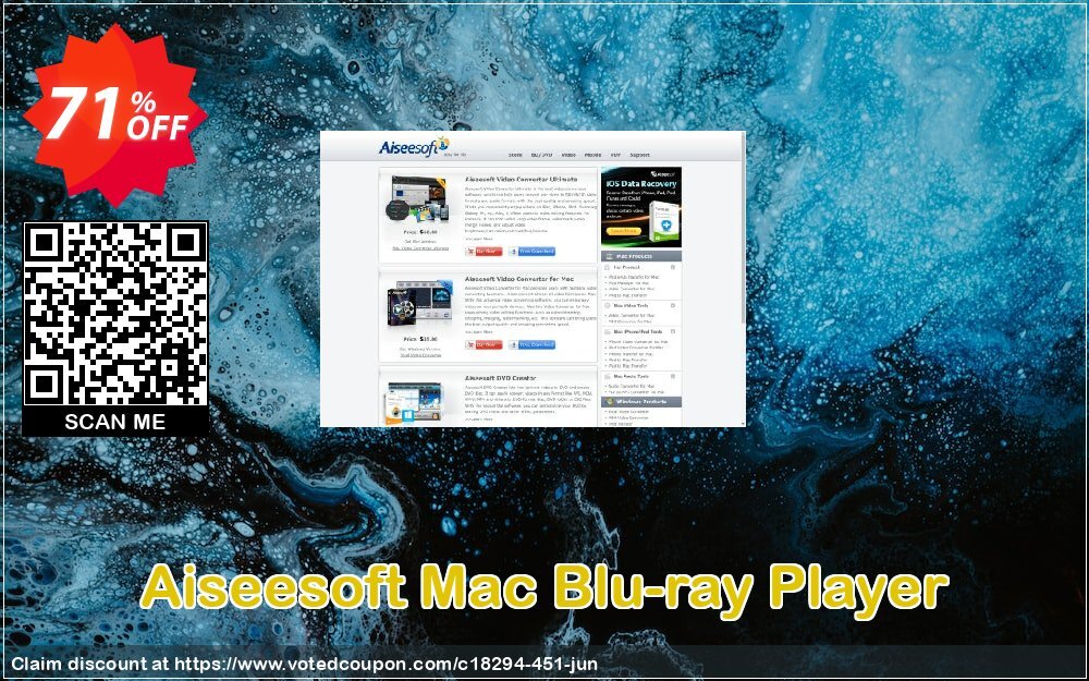 Aiseesoft MAC Blu-ray Player Coupon, discount 50% Aiseesoft. Promotion: 50% Off for All Products of Aiseesoft