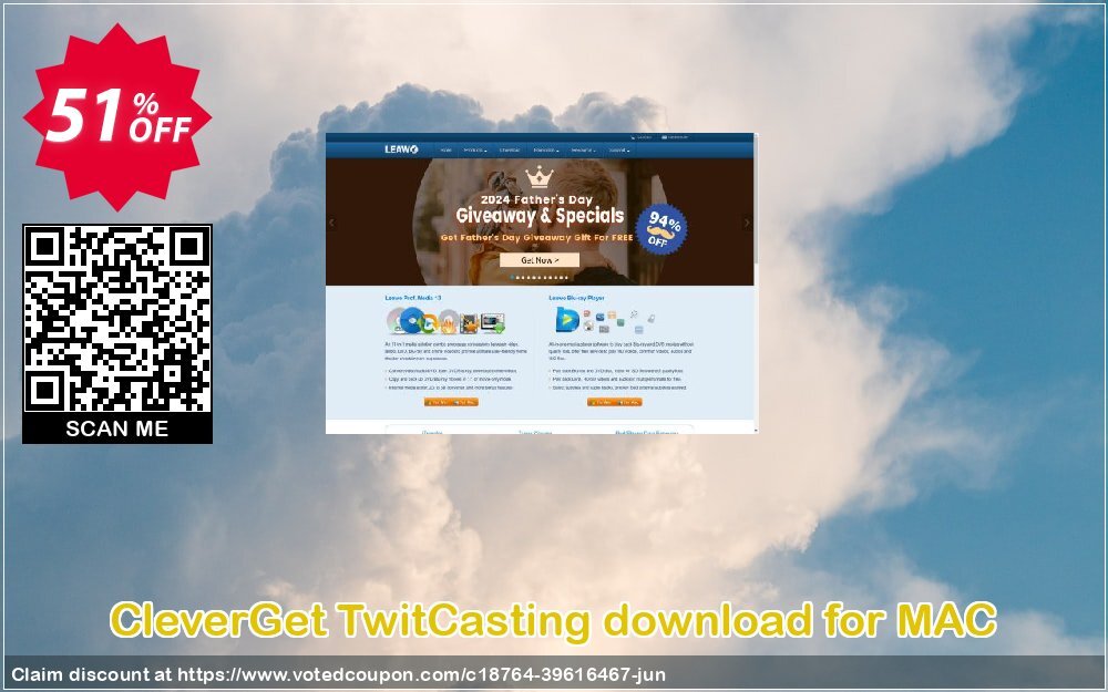 CleverGet TwitCasting download for MAC Coupon, discount CleverGet TCD for Mac Formidable promotions code 2024. Promotion: Formidable promotions code of CleverGet TCD for Mac 2024