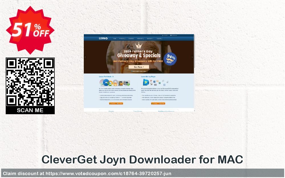 CleverGet Joyn Downloader for MAC Coupon, discount CleverGet JYD for Mac Exclusive sales code 2024. Promotion: Exclusive sales code of CleverGet JYD for Mac 2024