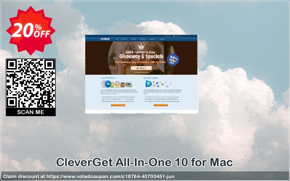 CleverGet All-In-One 10 for MAC Coupon, discount CG All-In-One 10 for Mac Amazing discounts code 2024. Promotion: Amazing discounts code of CG All-In-One 10 for Mac 2024