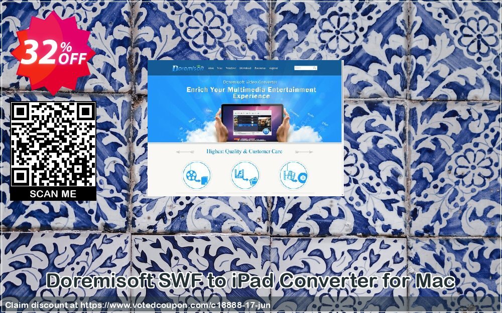 Doremisoft SWF to iPad Converter for MAC Coupon, discount Doremisoft Software promotion (18888). Promotion: Doremisoft Software coupon