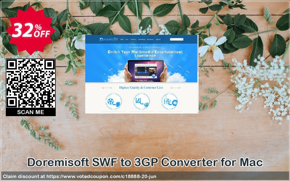 Doremisoft SWF to 3GP Converter for MAC Coupon, discount Doremisoft Software promotion (18888). Promotion: Doremisoft Software coupon