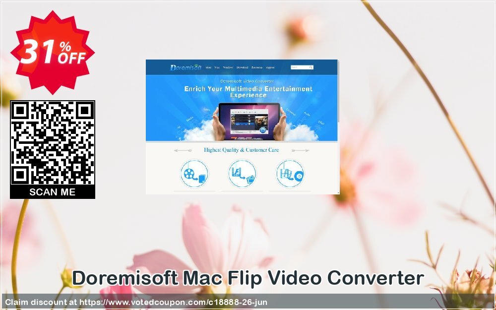 Doremisoft MAC Flip Video Converter Coupon, discount Doremisoft Software promotion (18888). Promotion: Doremisoft Software coupon