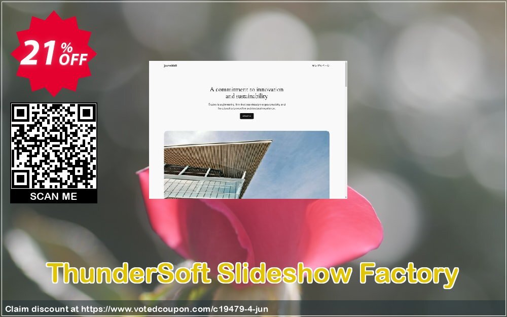 ThunderSoft Slideshow Factory Coupon, discount ThunderSoft Coupon (19479). Promotion: Discount from ThunderSoft (19479)