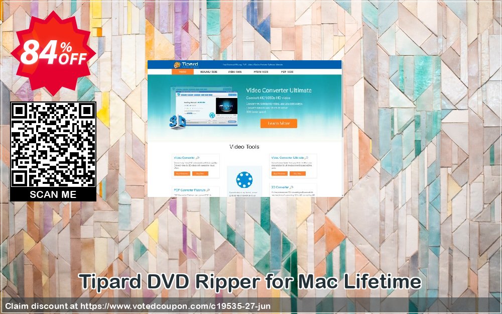 Tipard DVD Ripper for MAC Lifetime Coupon, discount Tipard DVD Ripper for Mac special discounts code 2024. Promotion: 50OFF Tipard