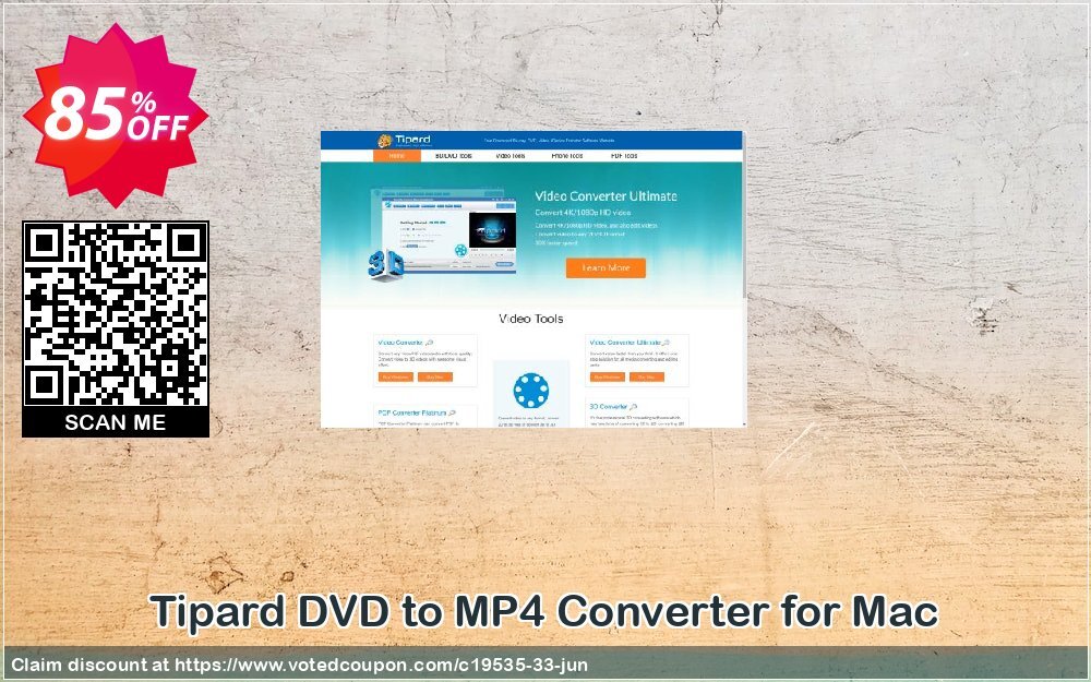 Tipard DVD to MP4 Converter for MAC Coupon, discount Tipard DVD to MP4 Converter for Mac staggering promo code 2024. Promotion: 50OFF Tipard