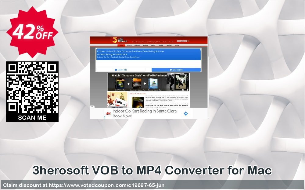 3herosoft VOB to MP4 Converter for MAC Coupon, discount 3herosoft Software Studio (19697). Promotion: 