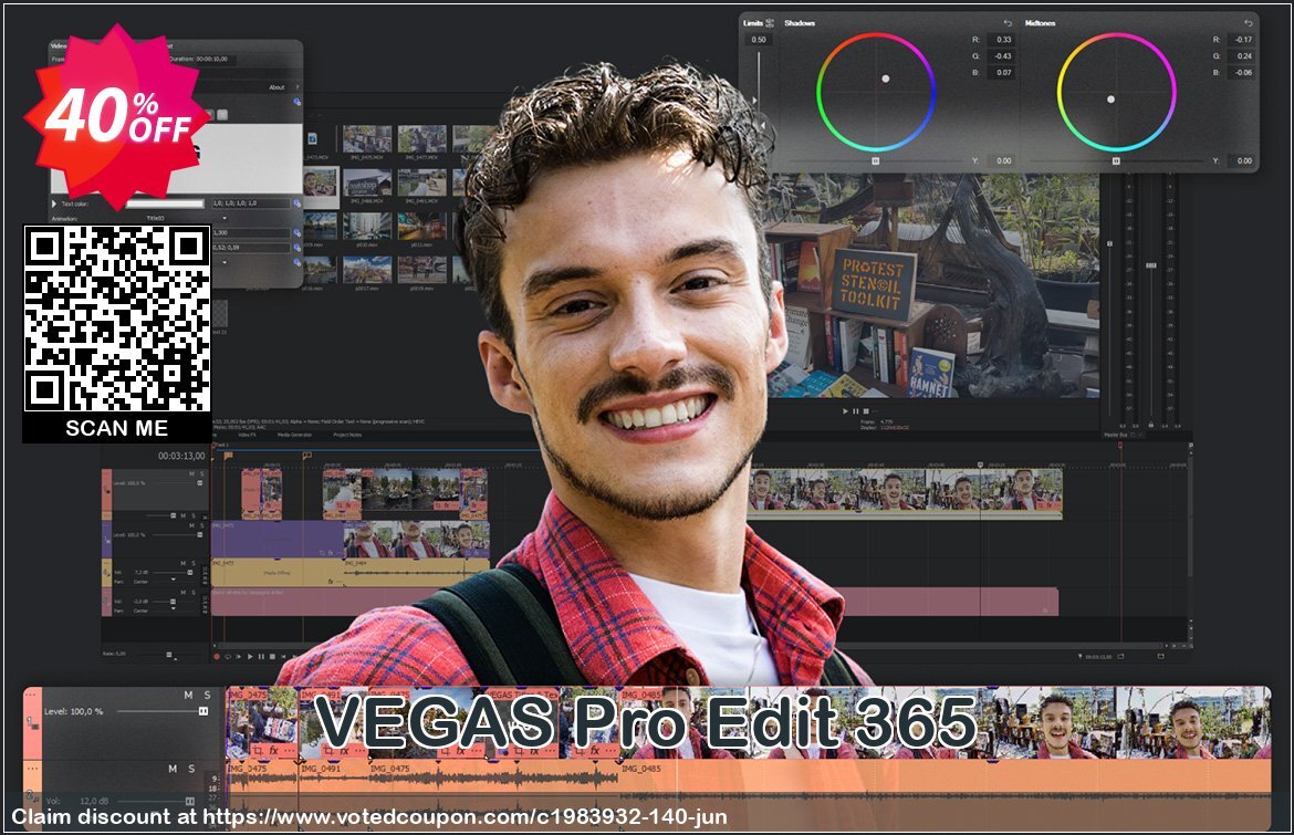 VEGAS Pro Edit 365 Coupon, discount 40% OFF VEGAS Edit 365, verified. Promotion: Special promo code of VEGAS Edit 365, tested & approved