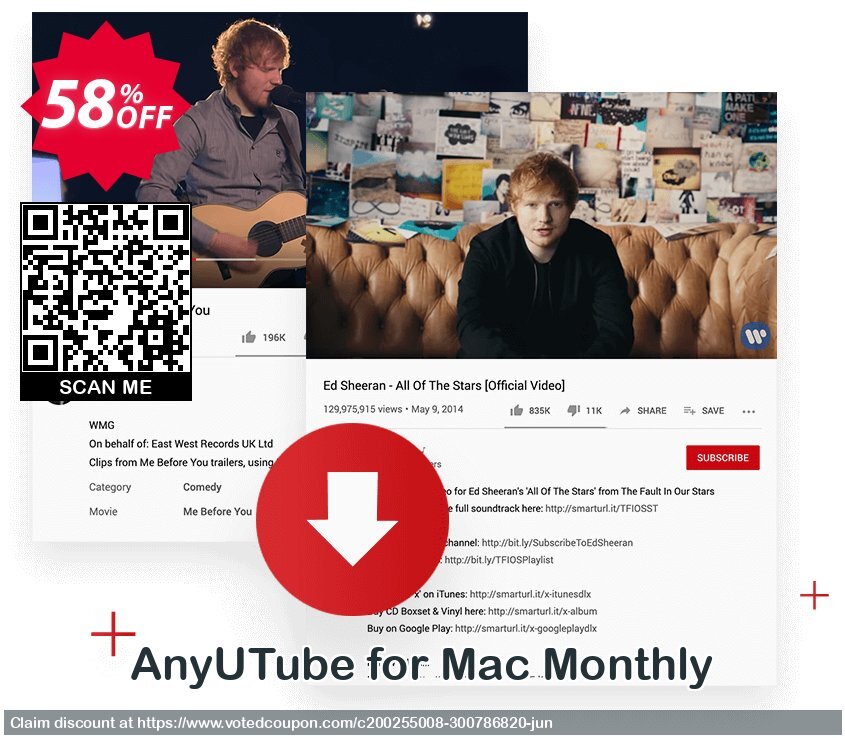 AnyUTube for MAC Monthly Coupon, discount Coupon code AnyUTube Mac Monthly. Promotion: AnyUTube Mac Monthly offer from Amoyshare