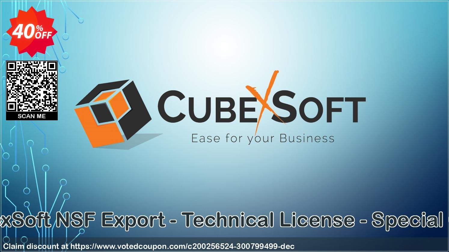 CubexSoft NSF Export - Technical Plan - Special Offer Coupon Code Jun 2024, 40% OFF - VotedCoupon