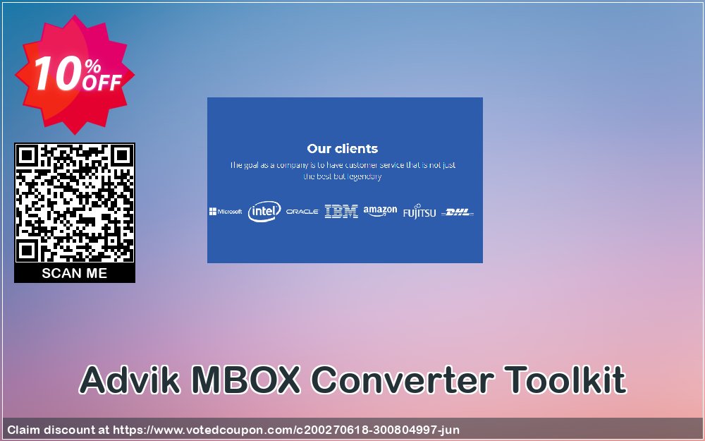 Advik MBOX Converter Toolkit Coupon, discount Coupon code Advik MBOX Converter Toolkit - Personal License. Promotion: Advik MBOX Converter Toolkit - Personal License Exclusive offer 