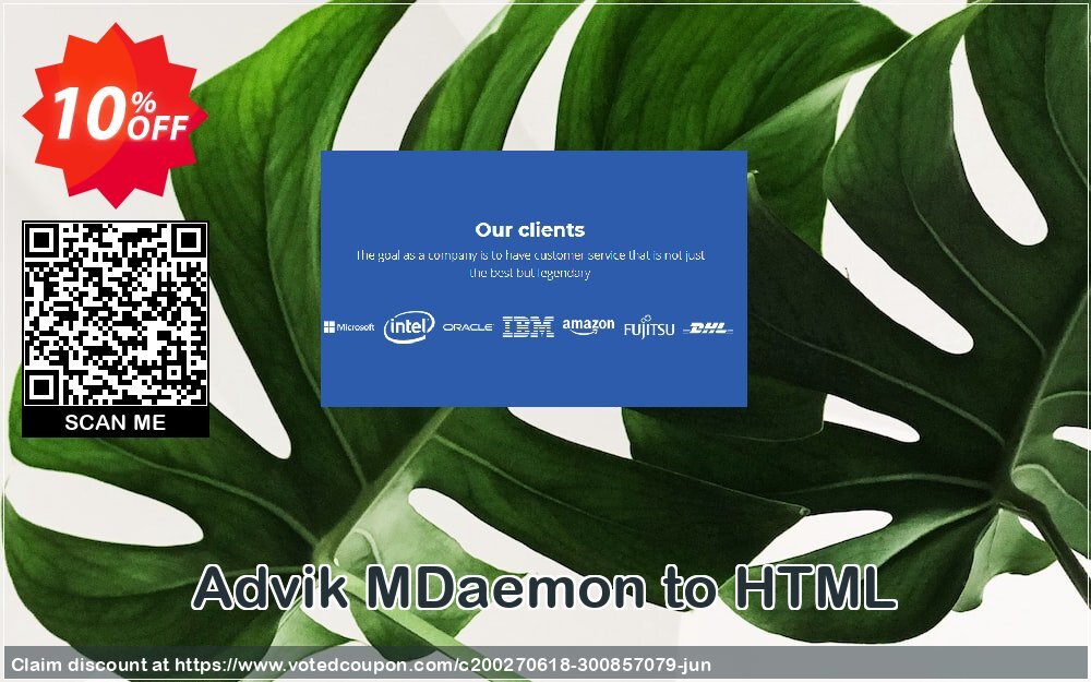 Advik MDaemon to HTML Coupon, discount Coupon code Advik MDaemon to HTML - Personal License. Promotion: Advik MDaemon to HTML - Personal License Exclusive offer 