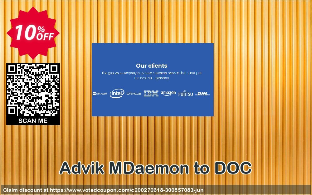 Advik MDaemon to DOC Coupon, discount Coupon code Advik MDaemon to DOC - Personal License. Promotion: Advik MDaemon to DOC - Personal License Exclusive offer 