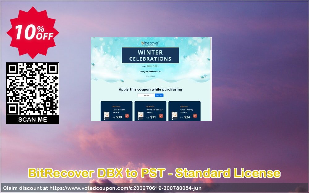 BitRecover DBX to PST - Standard Plan Coupon, discount Coupon code DBX to PST - Standard License. Promotion: DBX to PST - Standard License offer from BitRecover