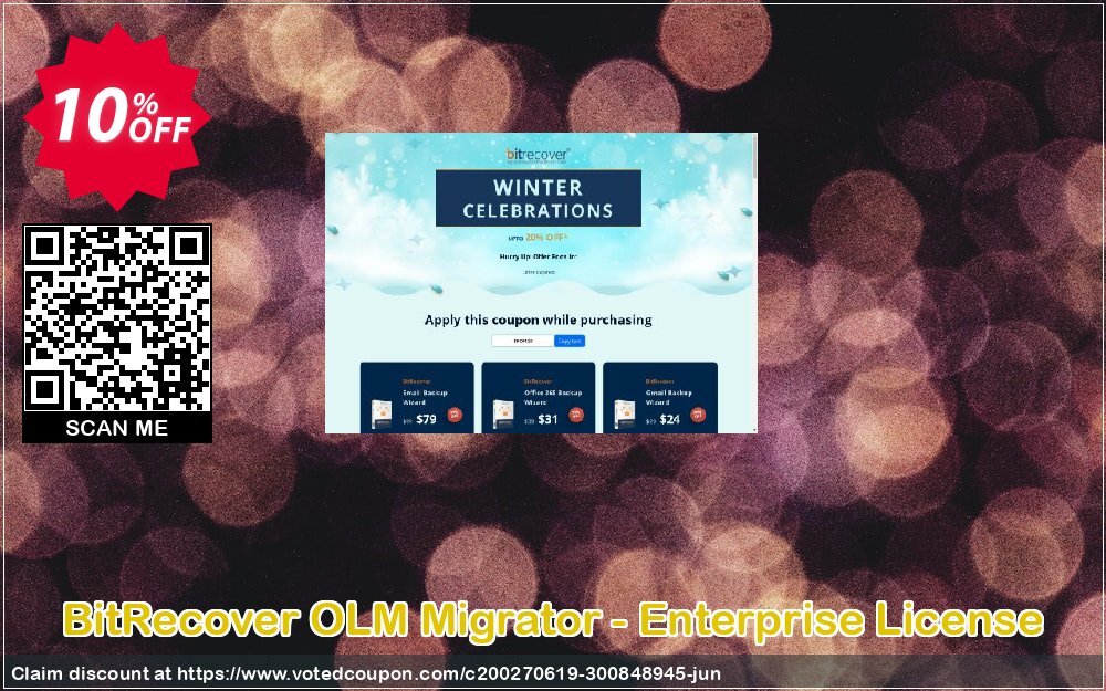 BitRecover OLM Migrator - Enterprise Plan Coupon, discount Coupon code OLM Migrator - Enterprise License. Promotion: OLM Migrator - Enterprise License offer from BitRecover