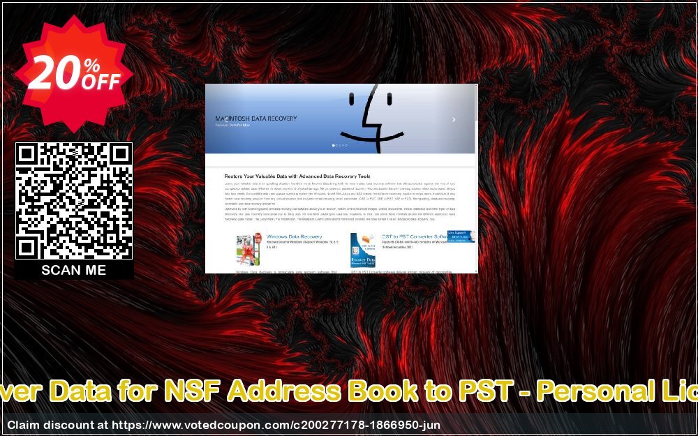 Recover Data for NSF Address Book to PST - Personal Plan Coupon, discount Recover Data for NSF Address Book to PST - Personal License Staggering offer code 2024. Promotion: Staggering offer code of Recover Data for NSF Address Book to PST - Personal License 2024