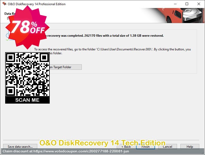 O&O DiskRecovery 14 Tech Edition Coupon, discount 78% OFF O&O DiskRecovery 14 Tech Edition, verified. Promotion: Big promo code of O&O DiskRecovery 14 Tech Edition, tested & approved