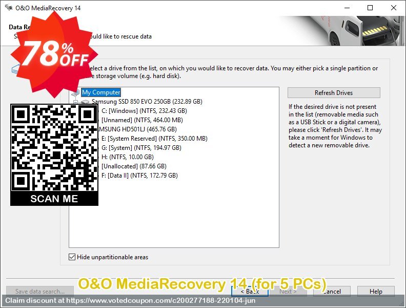 O&O MediaRecovery 14, for 5 PCs  Coupon, discount 78% OFF O&O MediaRecovery 14 (for 5 PCs), verified. Promotion: Big promo code of O&O MediaRecovery 14 (for 5 PCs), tested & approved