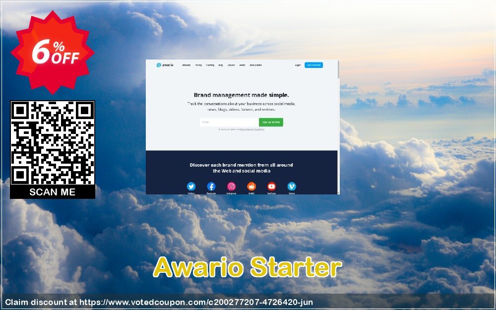 Awario Starter Coupon, discount Awario Starter Wonderful offer code 2024. Promotion: Wonderful offer code of Awario Starter 2024