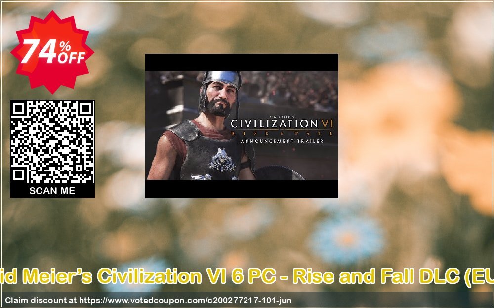 Sid Meier’s Civilization VI 6 PC - Rise and Fall DLC, EU  Coupon, discount Sid Meier’s Civilization VI 6 PC - Rise and Fall DLC (EU) Deal. Promotion: Sid Meier’s Civilization VI 6 PC - Rise and Fall DLC (EU) Exclusive offer 