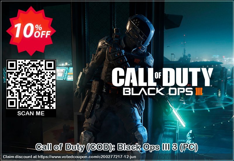 Call of Duty, COD : Black Ops III 3, PC  Coupon Code Jun 2024, 10% OFF - VotedCoupon
