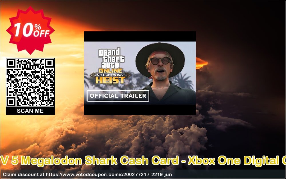 10 Off Gta V 5 Megalodon Shark Cash Card Xbox One Digital Code Coupon Code Jun 21 Votedcoupon