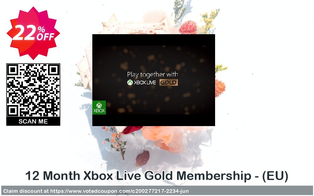 12 Month Xbox Live Gold Membership -, EU 