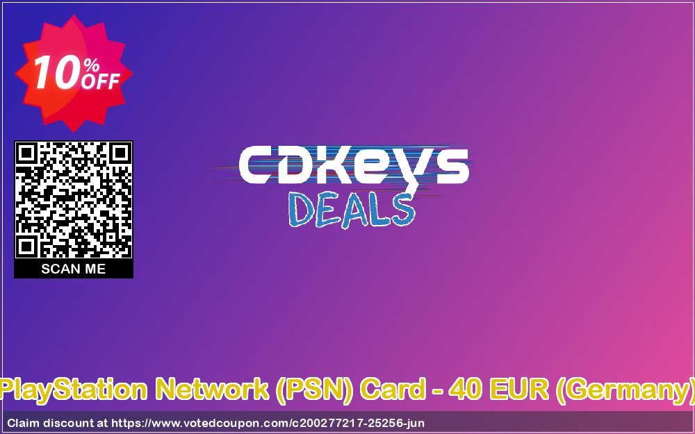 PS Network, PSN Card - 40 EUR, Germany 