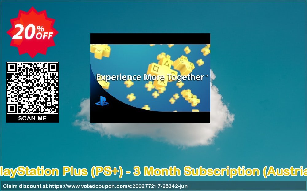 PS Plus, PS+ - 3 Month Subscription, Austria  Coupon, discount PlayStation Plus (PS+) - 3 Month Subscription (Austria) Deal. Promotion: PlayStation Plus (PS+) - 3 Month Subscription (Austria) Exclusive offer 