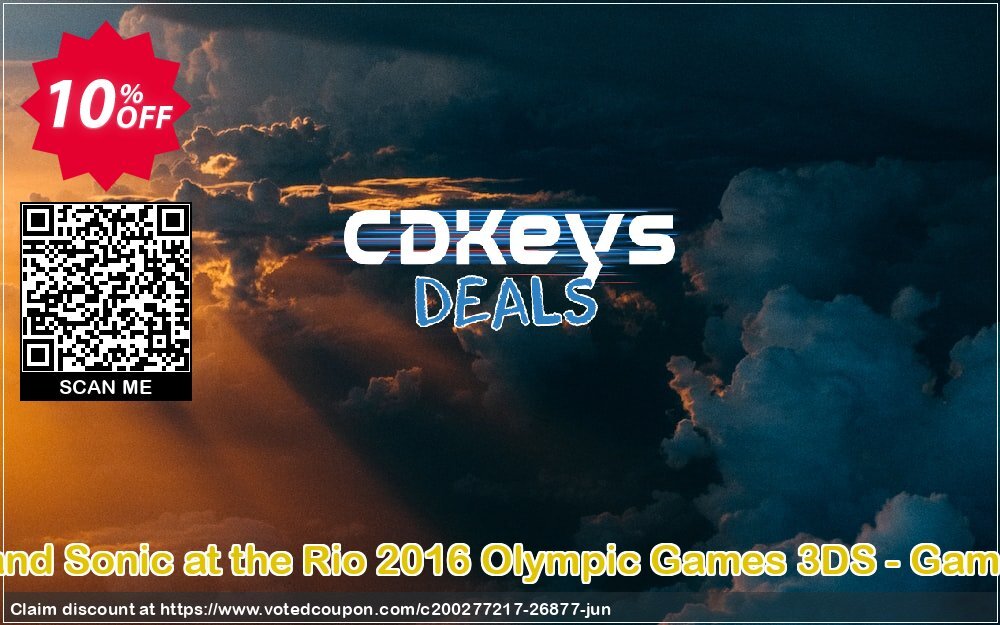 Mario and Sonic at the Rio 2016 Olympic Games 3DS - Game Code Coupon, discount Mario and Sonic at the Rio 2016 Olympic Games 3DS - Game Code Deal. Promotion: Mario and Sonic at the Rio 2016 Olympic Games 3DS - Game Code Exclusive Easter Sale offer 