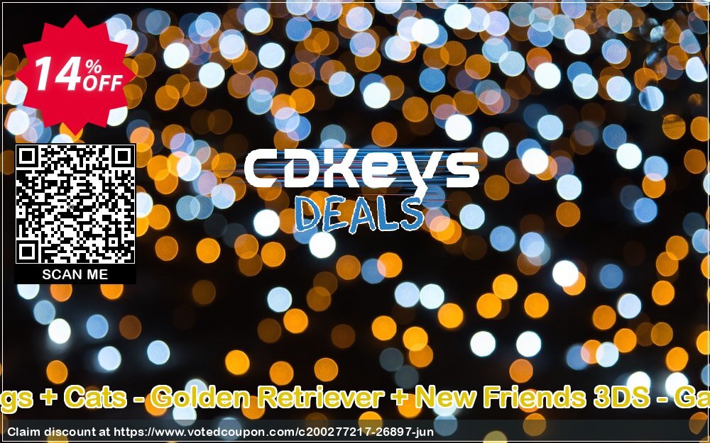 Nintendogs + Cats - Golden Retriever + New Friends 3DS - Game Code Coupon, discount Nintendogs + Cats - Golden Retriever + New Friends 3DS - Game Code Deal. Promotion: Nintendogs + Cats - Golden Retriever + New Friends 3DS - Game Code Exclusive Easter Sale offer 