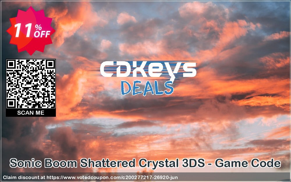 Sonic Boom Shattered Crystal 3DS - Game Code Coupon, discount Sonic Boom Shattered Crystal 3DS - Game Code Deal. Promotion: Sonic Boom Shattered Crystal 3DS - Game Code Exclusive Easter Sale offer 